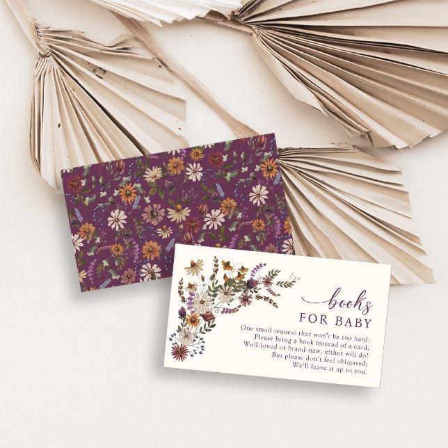 Libros De Flores Silvestres Para Tarjeta De Bebé (Wildflower Books For Baby Card
)