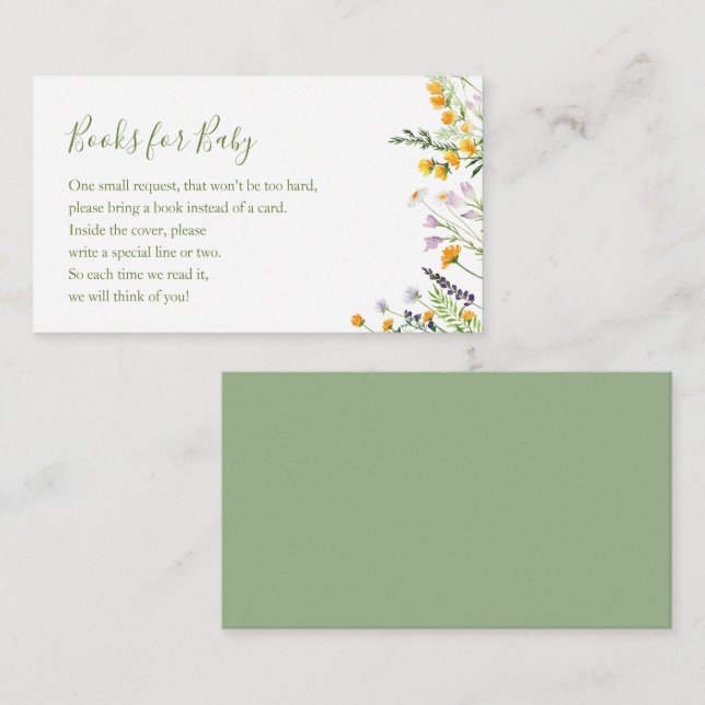 Libros de flores silvestres para tarjeta de gabine (Anverso / Reverso)