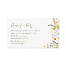 Libros de flores silvestres para tarjeta de gabine
