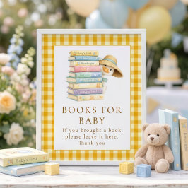 Libros de Gingham Amarillo de Ganso Señal de Baby 