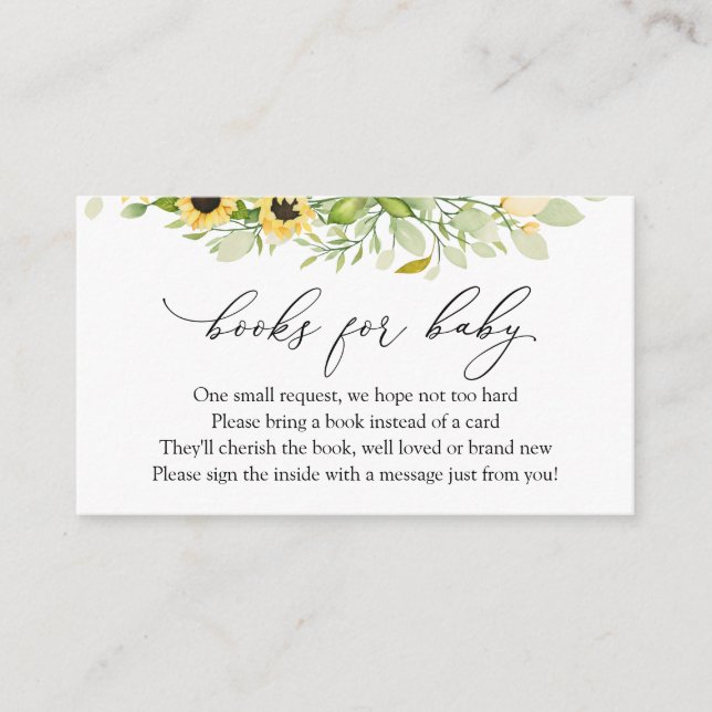 Libros de girasol para la tarjeta de inscripción d (Anverso)