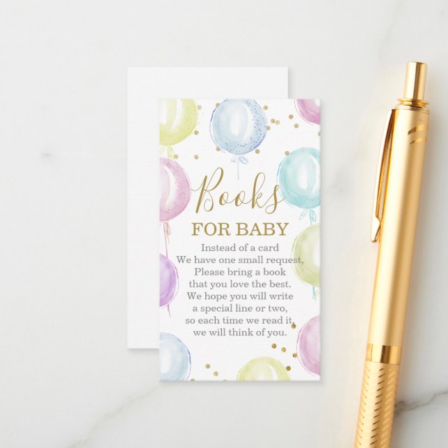 Libros de globos pasteles para la tarjeta de inscr (Anverso/Reverso In Situ)