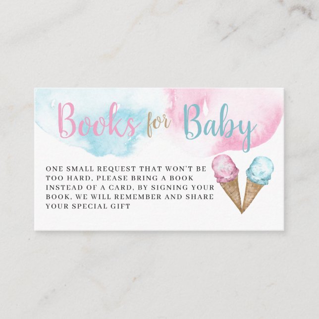 Libros de helados para la tarjeta de bebé. (Anverso)