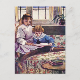 Libros de imágenes en la postal de Bella Artes de
