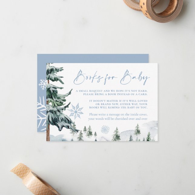 Libros de Invierno para Tarjeta de Bebé (Anverso/Reverso In Situ)