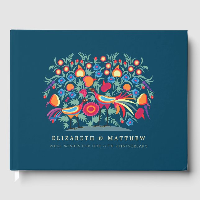 Libros de invitados de aniversario de boda de arte (Anverso)