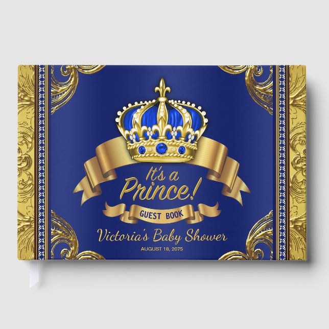 Libros de invitados para baby shower del príncipe  (Anverso)