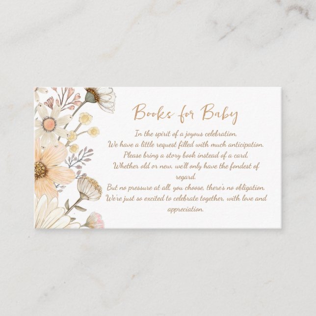 Libros De Moda De Flores Silvestres Para Tarjeta D (Anverso)