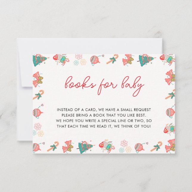 Libros de navidades para tarjeta de bebé (Anverso)