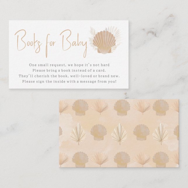 Libros de Ocean Boho costero para tarjeta de bebé (Anverso / Reverso)