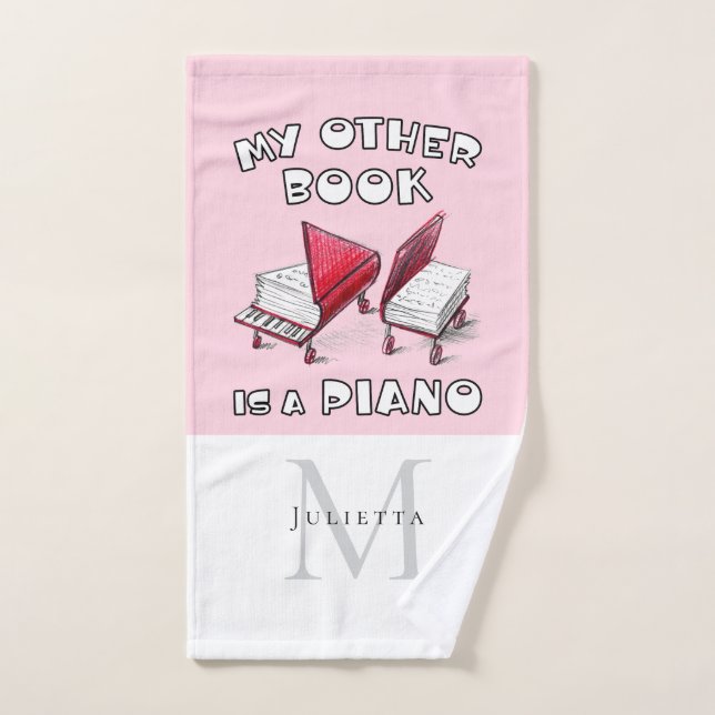 🎶 Libros De Piano Sobre Ruedas Monograma Música A (Toalla de mano)