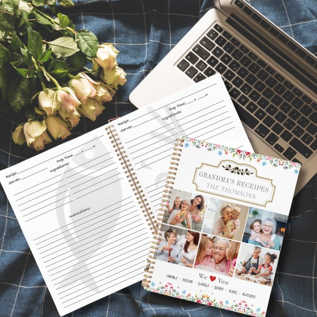 Libros de recetas familiares - Regalo memorable a  (Family recipe book with family photos and family names, good gift idea for your family chef.)