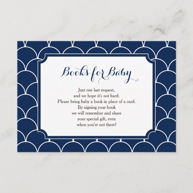 Libros de vieiras azules de la marina para tarjeta (Anverso)