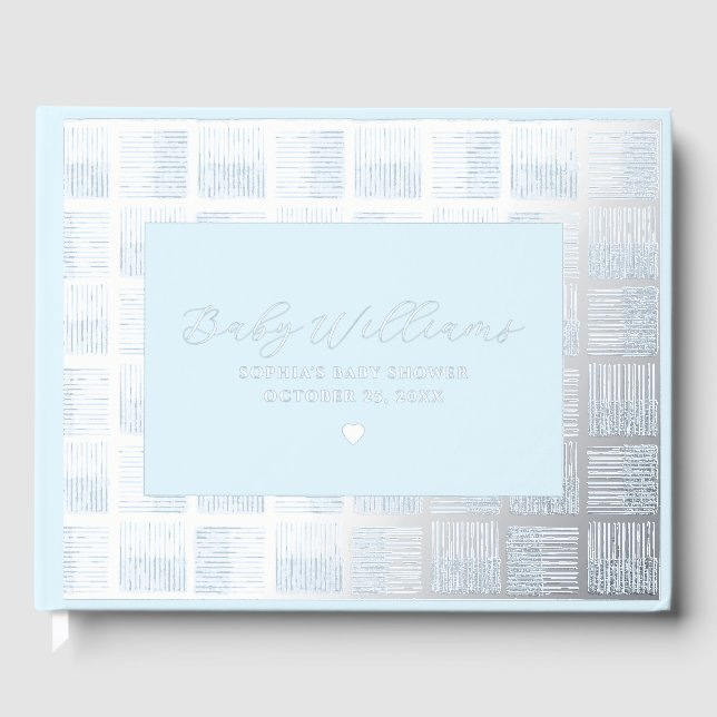 Libros de visita de Blue Baby Shower Guest Book Re (Anverso)