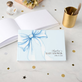 Libros de visitas para baby shower con un lazo de 