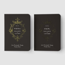 Libros de Votos con Cresta Ornata Negra y Hoja de