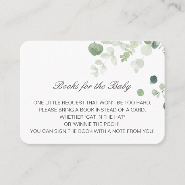 Libros editables para la tarjeta Baby Insert (Anverso)