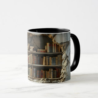 Libros en el ajuste de tazas 3D de Cave Break