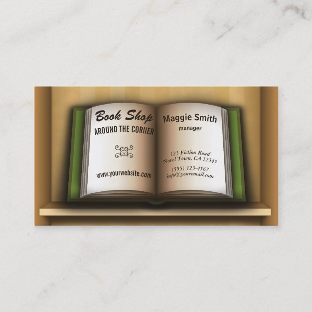 Libros en librerías Tarjetas de visita (Anverso)