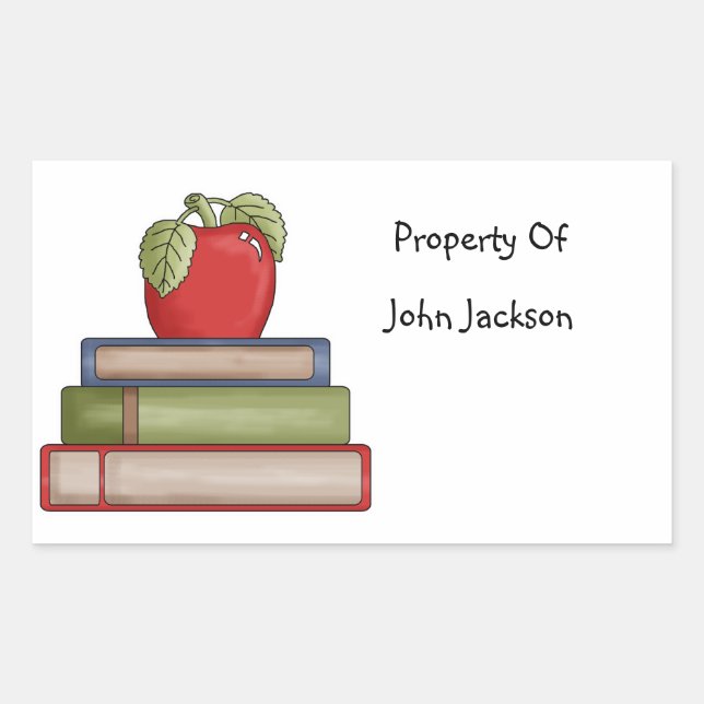 Libros Escolares Propiedad Del Pegatina (Anverso)