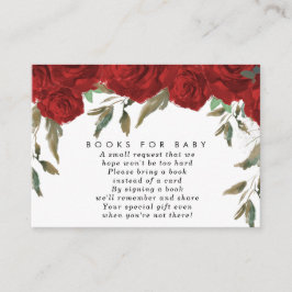 Libros florales de rosas rojas para la tarjeta de 