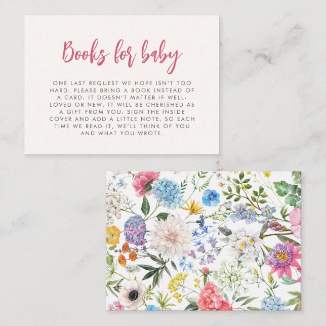 Libros Florales Para Tarjeta De Alojamiento Para B (Anverso / Reverso)
