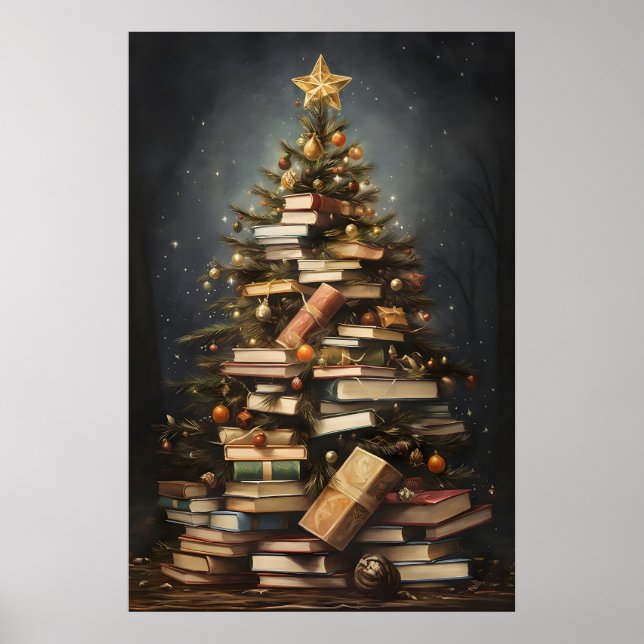 Libros Impresión Árbol de Navidad, Invierno Rústic (Frente)