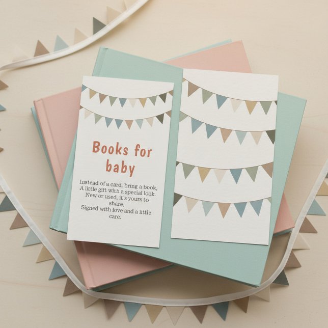 Libros neutros para la tarjeta de inserción de beb (Neutral bunting books for baby insert card)