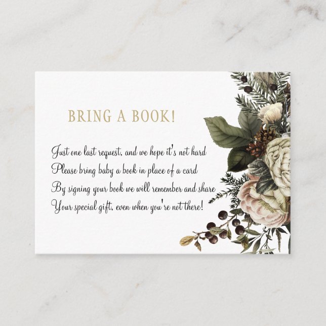 Libros para bebé floral traer una tarjeta de inser (Anverso)