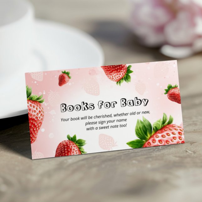 Libros para bebé - Tarjeta Baby Shower de fresa (Subido por el creador)