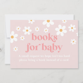 Libros para bebé Tarjeta de Baby Shower Retro Rosa