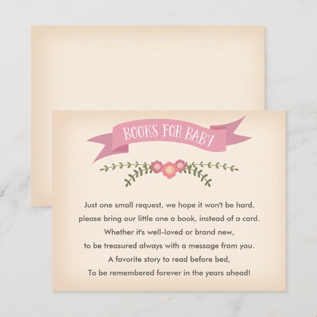 Libros para bebé - Tarjeta de juego Baby Shower (Anverso / Reverso)