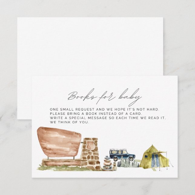 Libros para bebé, tarjeta de recinto Baby Shower,  (Anverso / Reverso)