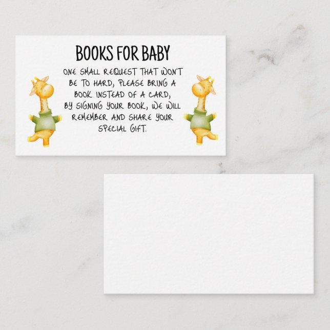 Libros para bebés con tarjeta de envoltorio de jir (Anverso / Reverso)