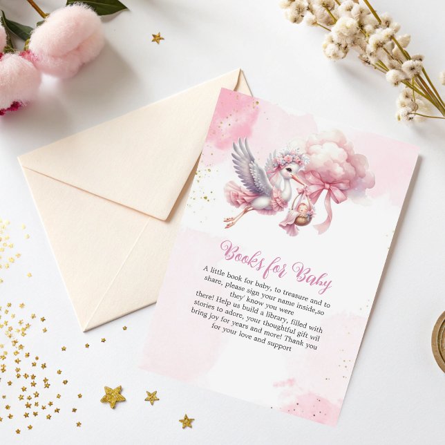 Libros para el tema de la bebé con tarjeta Stork y (Subido por el creador)