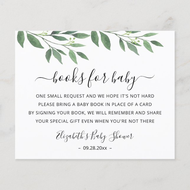 Libros para la plantilla de tarjeta de bebé fiesta (Anverso)