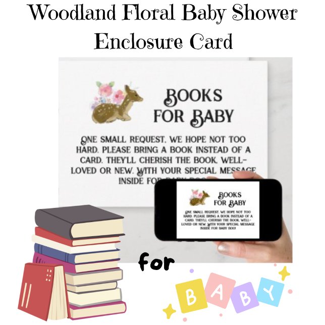Libros para la tarjeta de Baby Shower de Baby Wood (Printed & Downloadable Options Available)