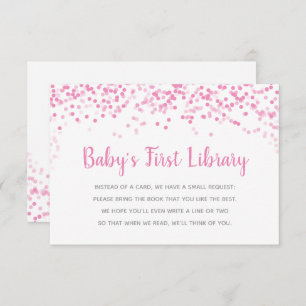 Libros para la tarjeta de ducha confetti rosa Baby