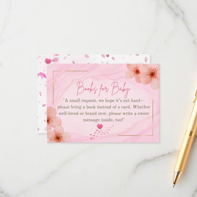 Libros para la tarjeta de envoltura floral de bebé (Anverso/Reverso In Situ)