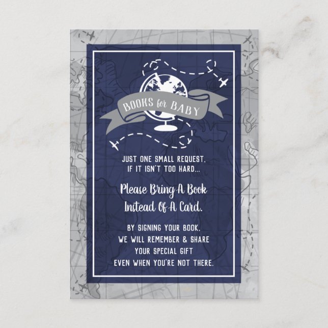 Libros para tarjeta de bebé, aviones (Anverso)