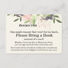 Libros para tarjeta de bebé - Floral rosa y púrpur