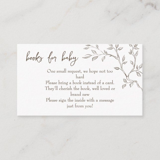 Libros para tarjeta de gabinete de Baby Shower (Anverso)