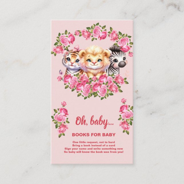 Libros Para Tarjeta De Gabinete De Baby Shower (Anverso)
