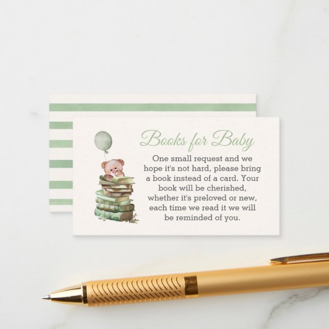 Libros para tarjeta de inserción de Baby Shower -  (Anverso/Reverso In Situ)