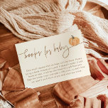 Libros para tarjeta para bebé | Fall Pumpkin Baby<br><div class="desc">Esta preciosa tarjeta Books for Baby tiene una calabaza acuática y es perfecta para enviar invitaciones a la ducha de bebé. ¡Edite fácilmente la mayoría de los términos para que coincidan con su evento! Los colores de texto y fondo son completamente editables —> haga clic en el botón "Editar usando...</div>