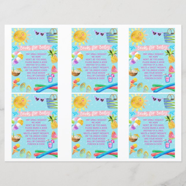 Libros para tarjetas de bebé, piscina para bebés y (Anverso)