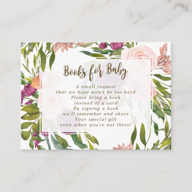 libros para tarjetas de bebé tarjetas florales de  (Anverso)