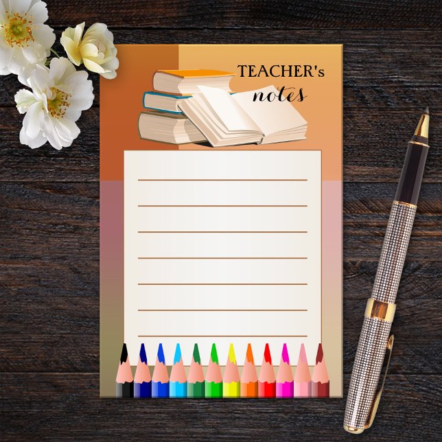 Libros Pencils Colorful Teacher Notas Post-it (Subido por el creador)