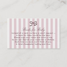 Libros PInk Bow & Stripes para tarjeta de envoltur