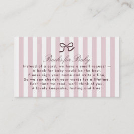 Libros PInk Bow & Stripes para tarjeta de envoltur